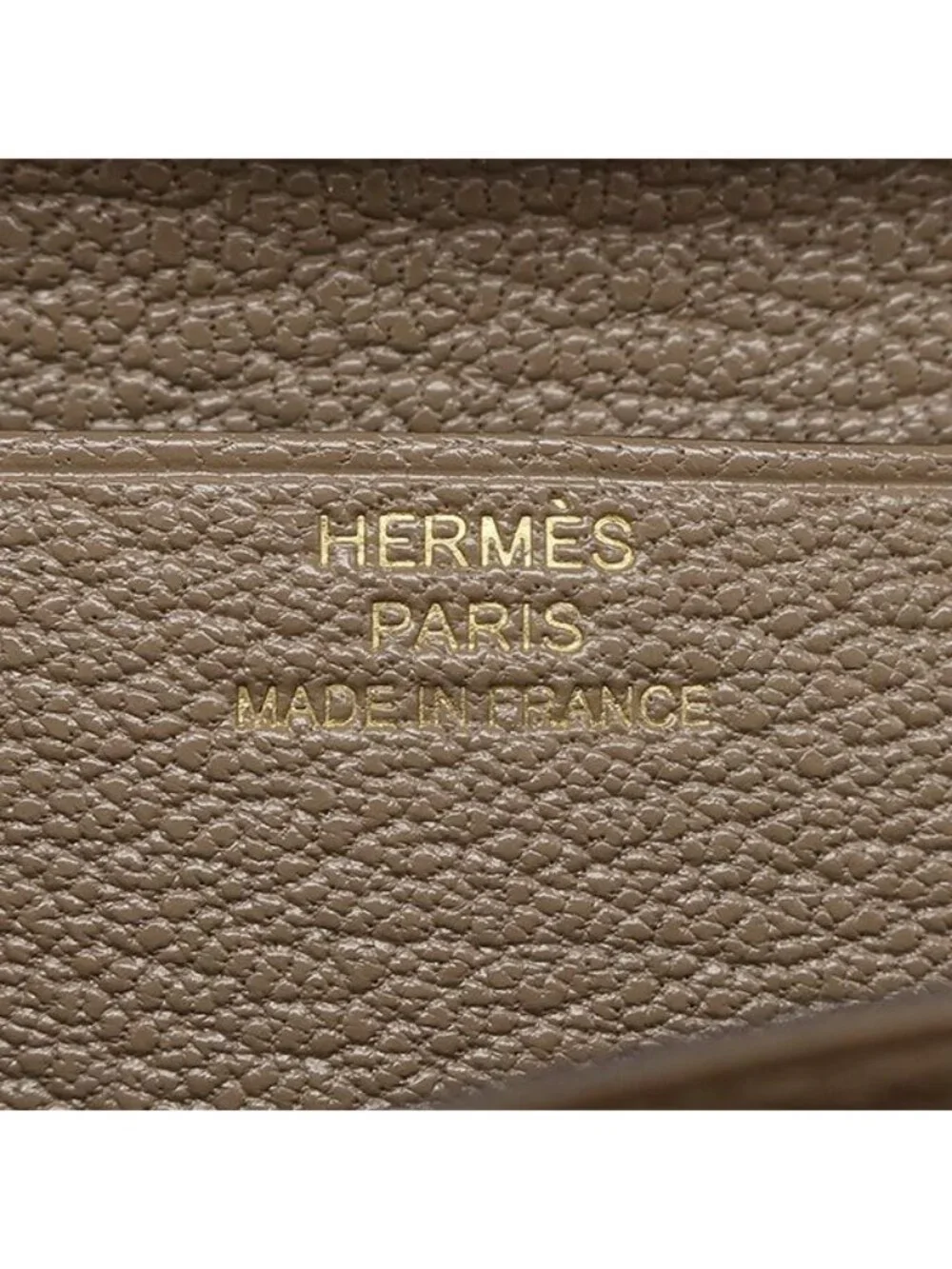 Hermes Wallet Bearn Souffle Chevre Etoupe Gold Gray